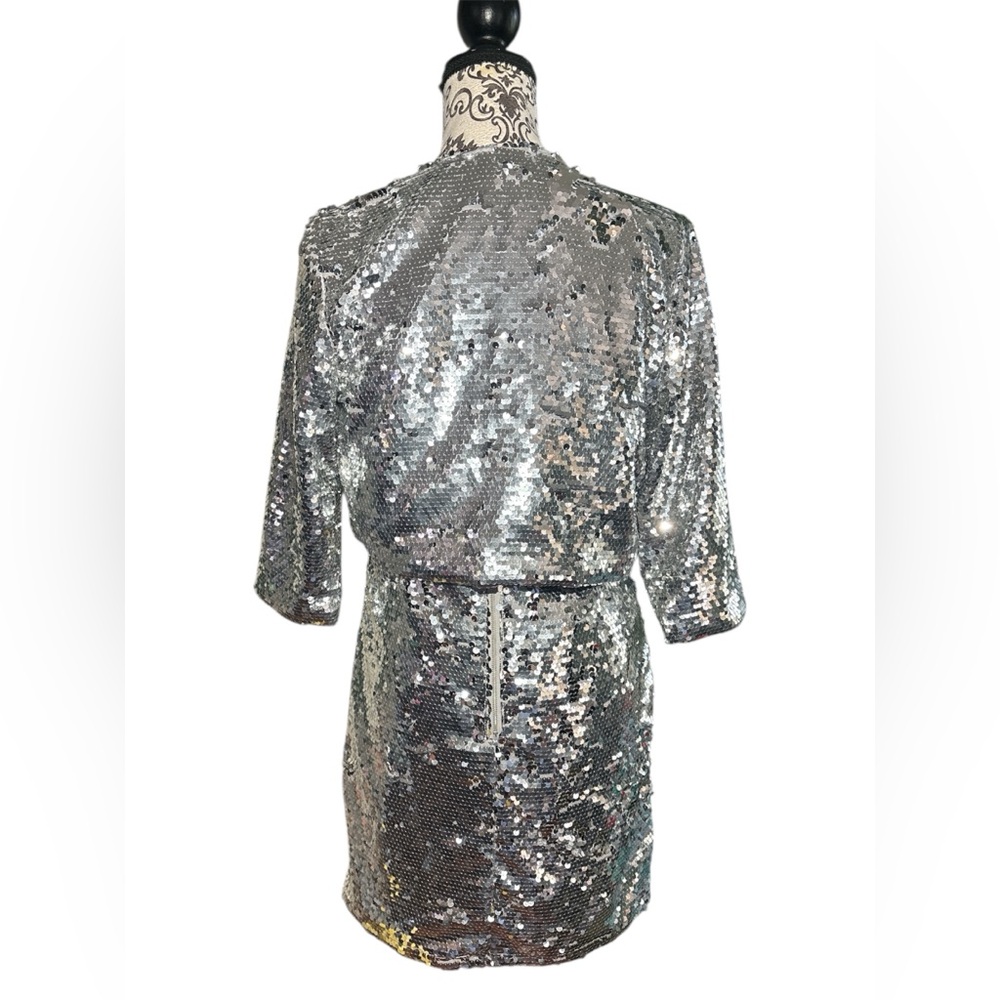 Forest Lily Silver Sequin Dress with Jacket - Picture 3 of 16